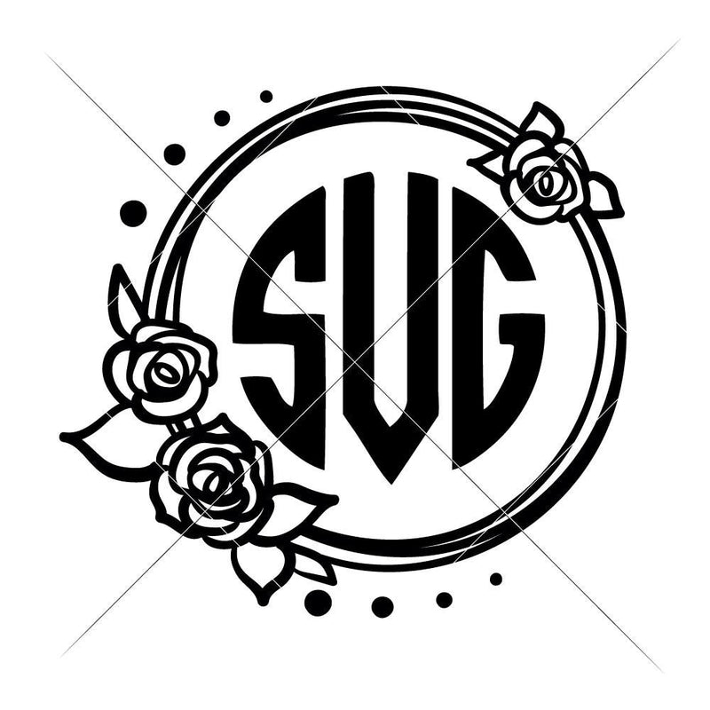 Download Circle with 3 Roses for Monogram svg png dxf eps ...