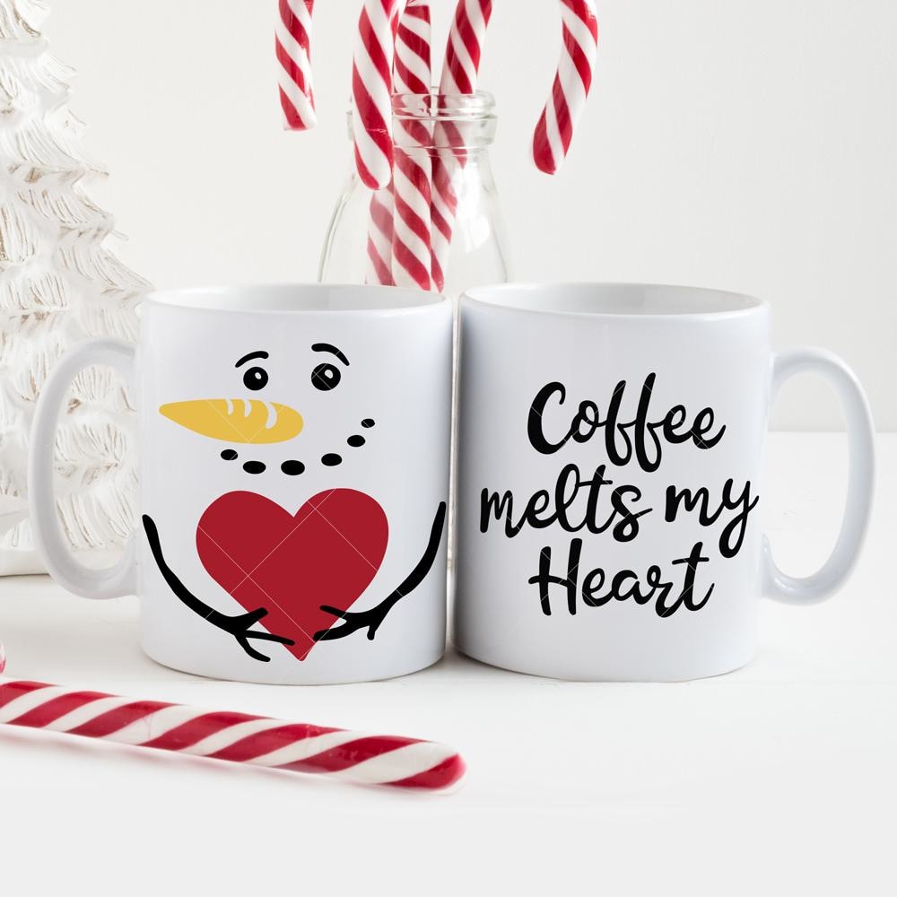 Download Coffee melts my Heart Snowman for Mug svg png dxf eps ...