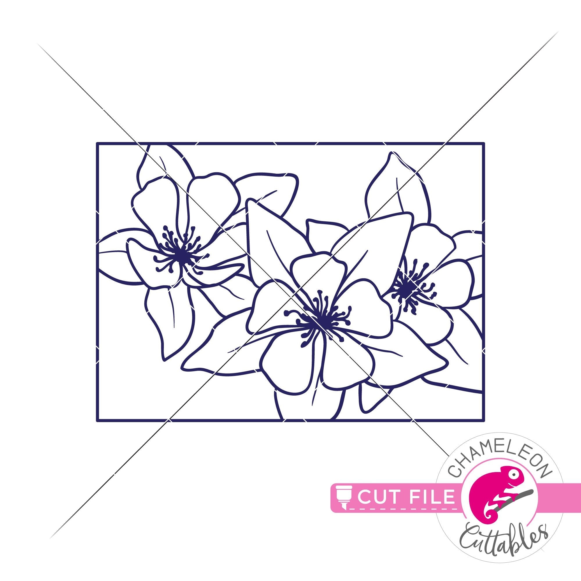 Download Colorado State Flower Blue Columbine Outline Svg Png Dxf Eps Jpeg Chameleon Cuttables Llc Chameleon Cuttables Llc