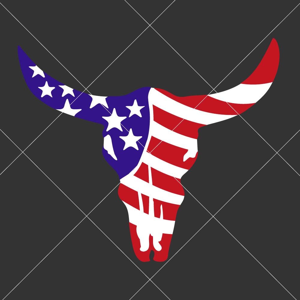 Download Cow Skull Bull Head With American Flag Svg Png Dxf Eps Chameleon Cuttables Llc Chameleon Cuttables Llc