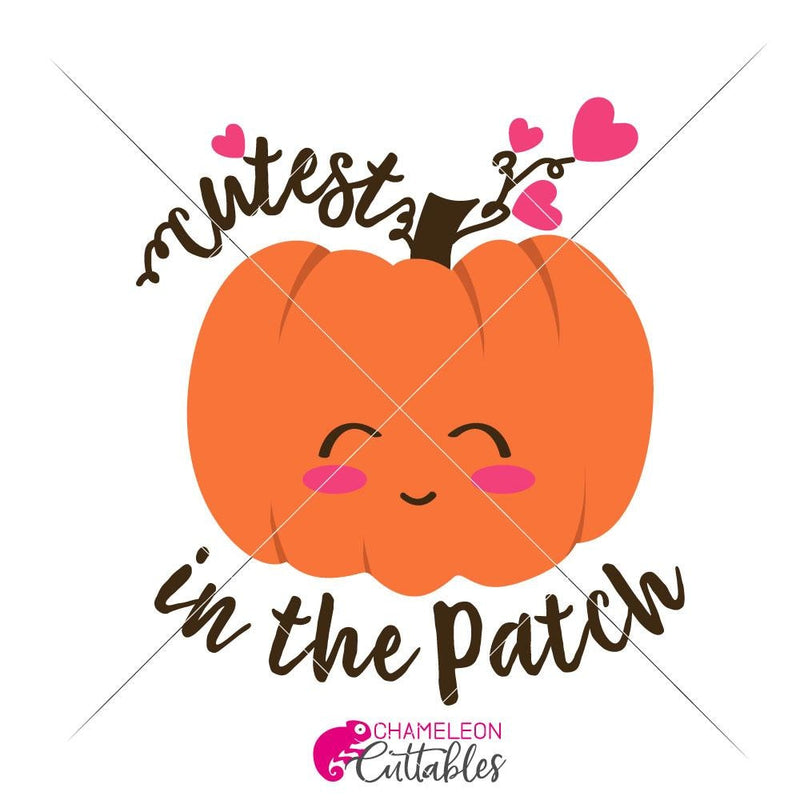 Cutest Pumpkin In The Patch Svg Png Dxf Eps Chameleon Cuttables Llc