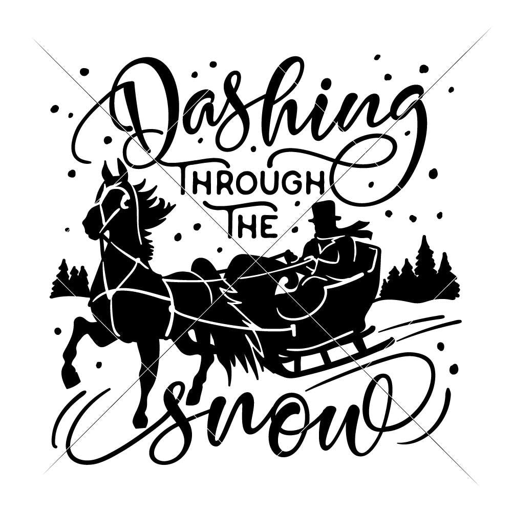 Download Dashing Through The Snow With Horse Sleigh Svg Png Dxf Eps Chameleon Cuttables Llc Chameleon Cuttables Llc