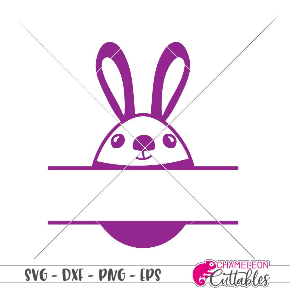 Easter Bunny Egg frame for name svg png dxf eps Chameleon Cuttables LLC