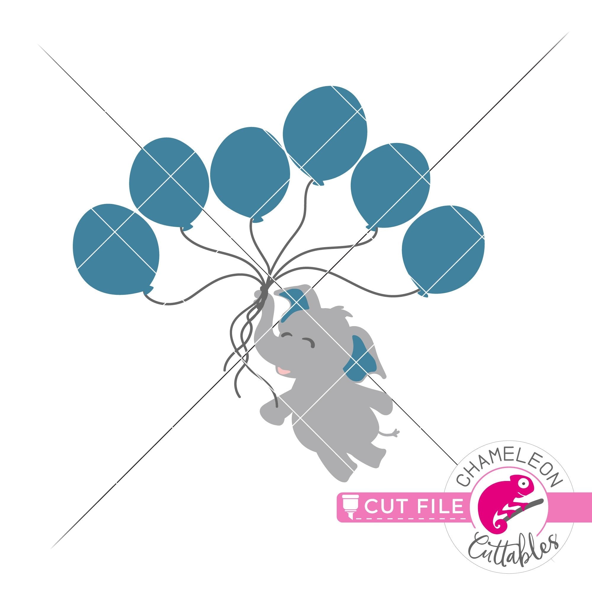 Download Elephant Boy With 6 Balloons Svg Png Dxf Eps Jpeg Chameleon Cuttables Llc Chameleon Cuttables Llc