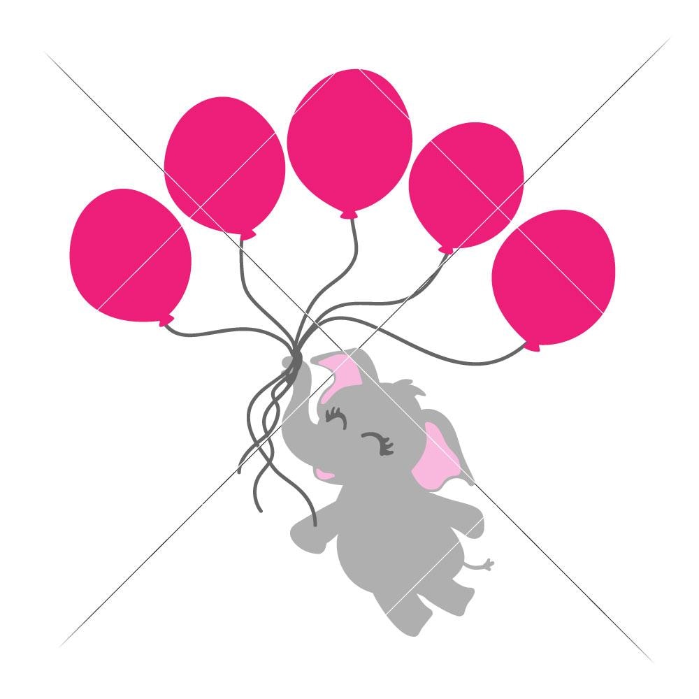 Download Elephant With 5 Balloons Svg Png Dxf Eps Chameleon Cuttables Llc Chameleon Cuttables Llc