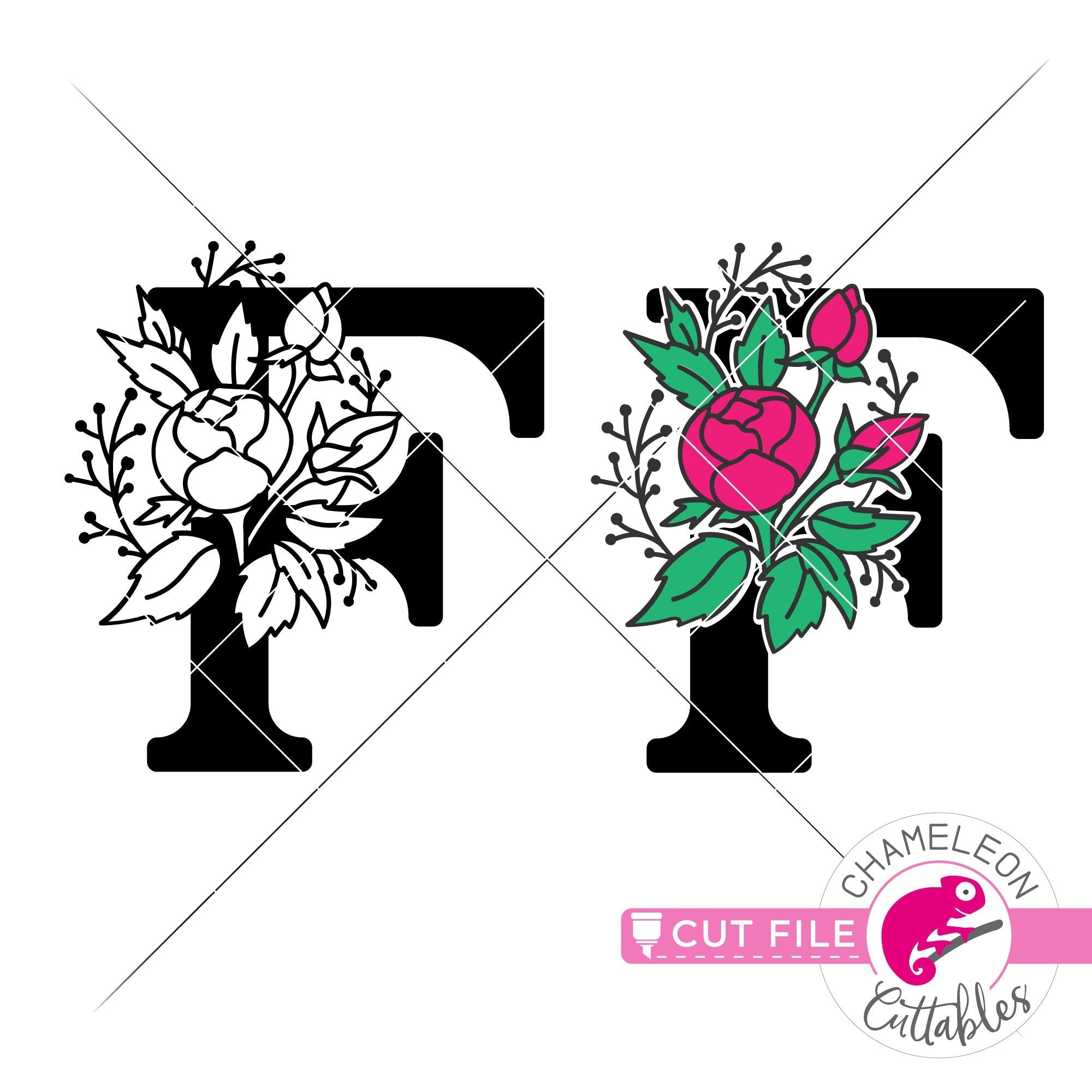 Free 106 Flower Initial Svg SVG PNG EPS DXF File