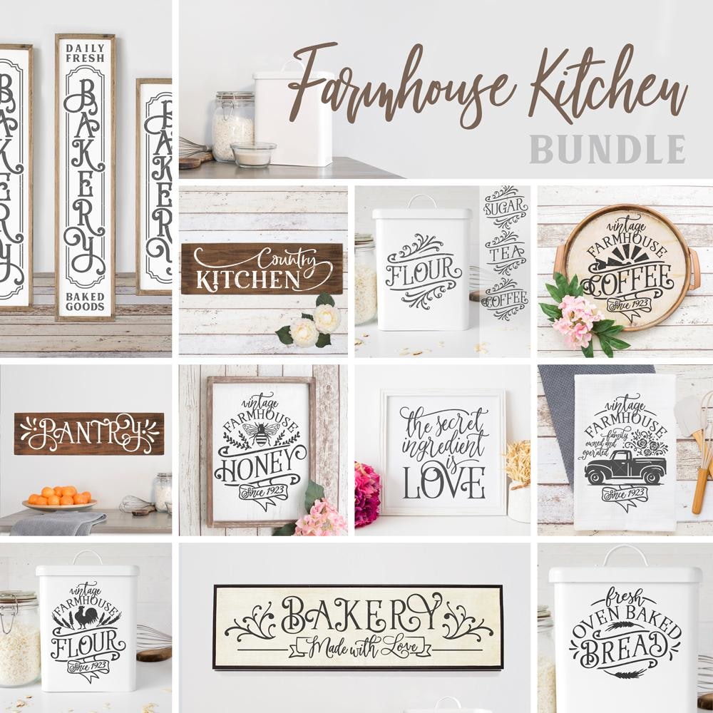 Download Farmhouse Kitchen Bundle Chameleon Cuttables Llc PSD Mockup Templates