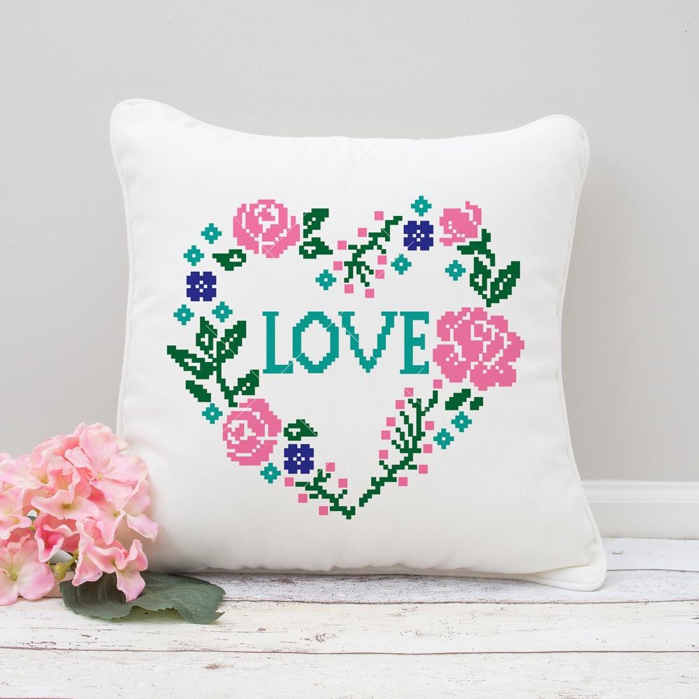 Download Faux embroidery heart Love svg png dxf eps | Chameleon ...