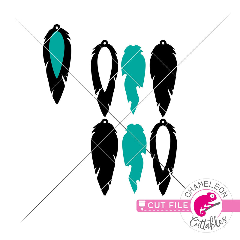 Download Feather with cutout Earring Template svg png dxf eps ...