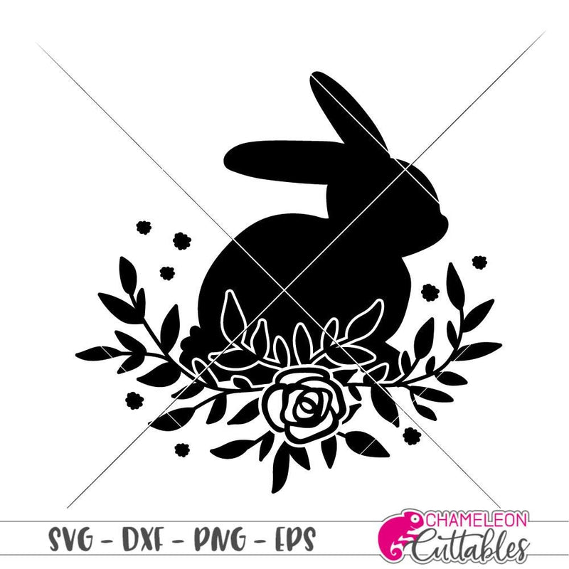 Download Floral Easter Bunny svg png dxf eps | Chameleon Cuttables LLC