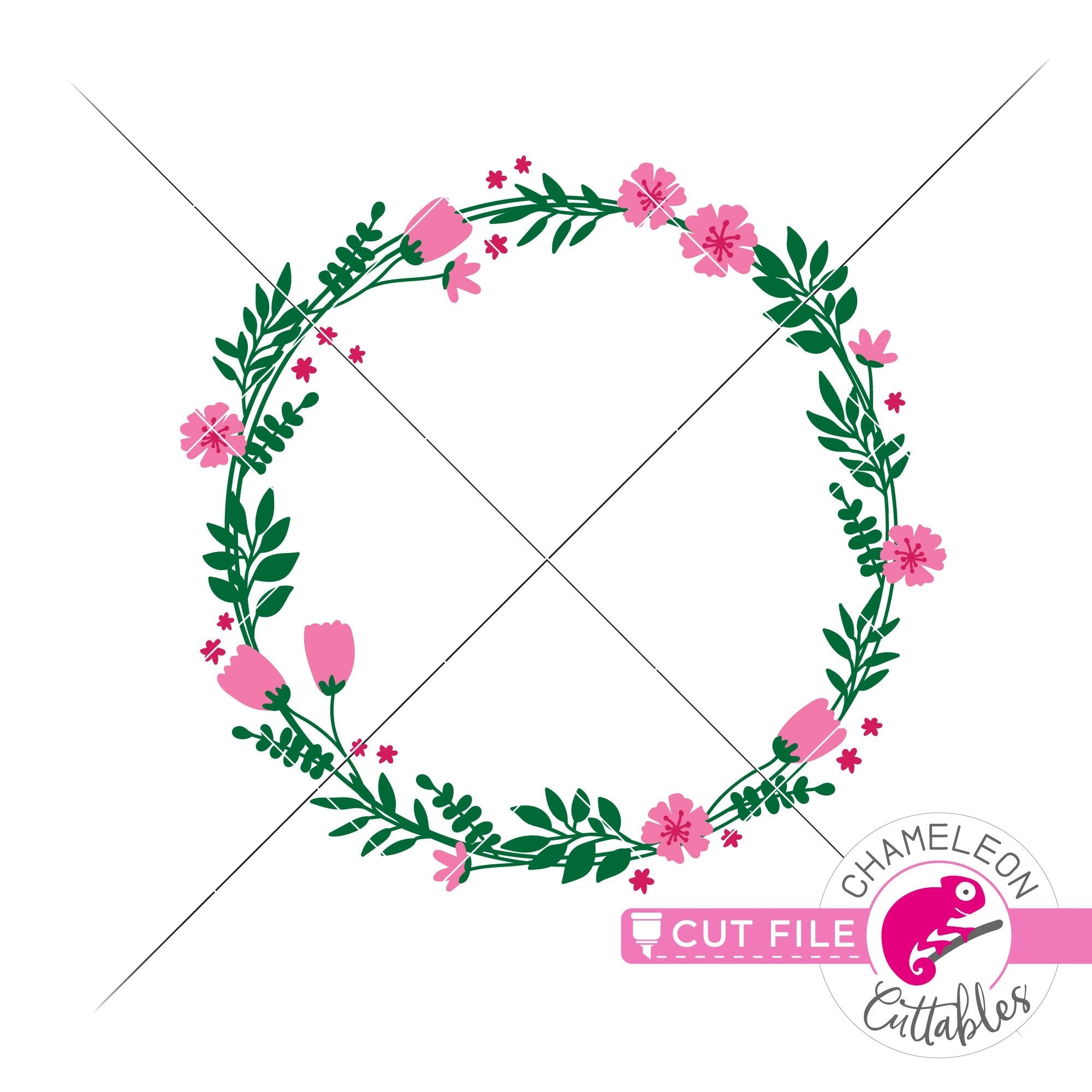 Download Floral Wreath Circle With Spring Flowers Svg Png Dxf Eps Jpeg Chameleon Cuttables Llc Chameleon Cuttables Llc