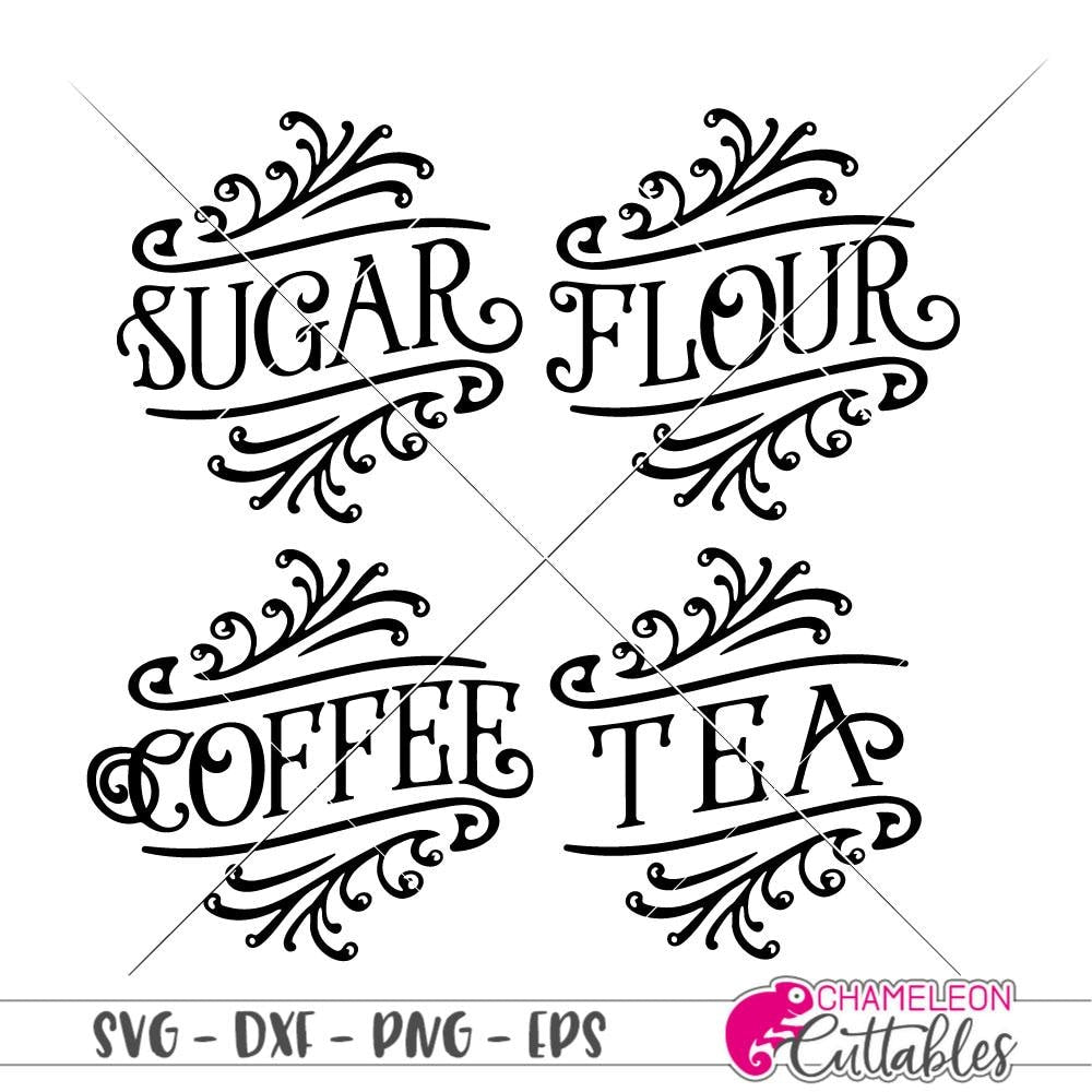 Download Flour Sugar Tea Coffee vintage canister svg png dxf eps ...