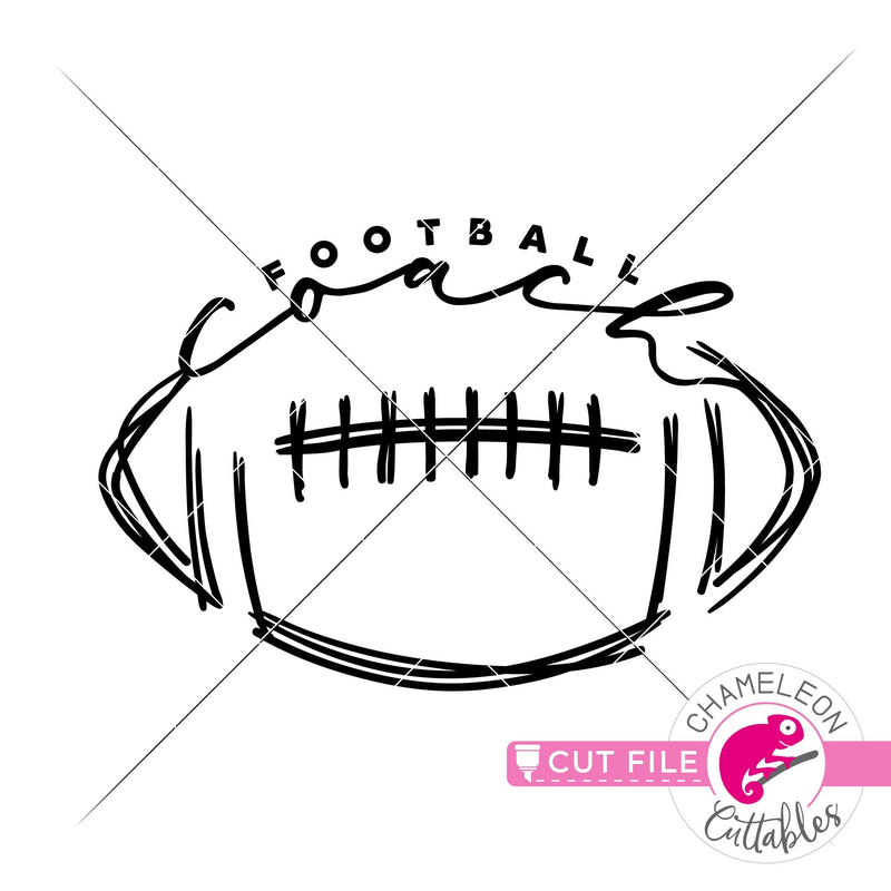 Football Coach Sketch Drawing svg png dxf eps jpeg Chameleon Cuttables LLC  | Chameleon Cuttables LLC