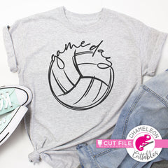 Game Day Volleyball Sketch Drawing svg png dxf eps jpeg Chameleon ...