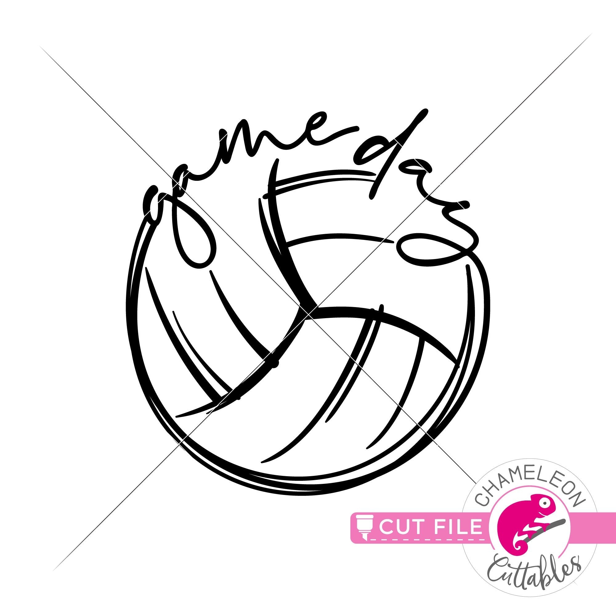 Game Day Volleyball Sketch Drawing Svg Png Dxf Eps Jpeg Chameleon Cuttables Llc Chameleon Cuttables Llc