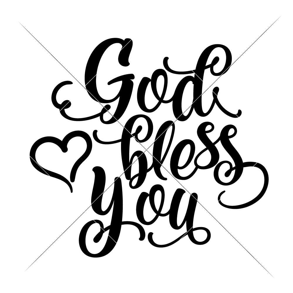 God Bless You Svg Png Dxf Eps Chameleon Cuttables Llc