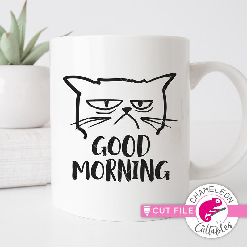 Download Good Morning Grumpy Cat Svg Png Dxf Eps Chameleon Cuttables Llc PSD Mockup Templates