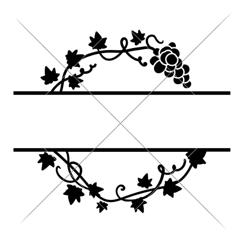 Download Grape Vine Split Design Svg Png Dxf Eps Chameleon Cuttables Llc Chameleon Cuttables Llc