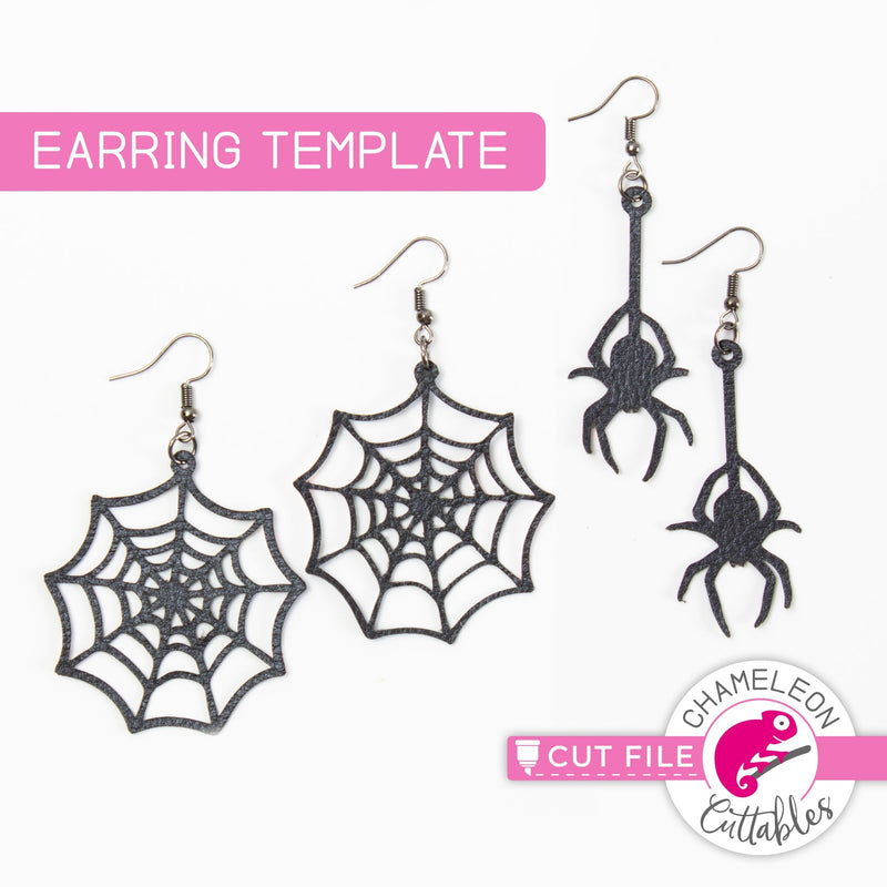 Download Halloween Spider Web Earring Template svg png dxf eps ...