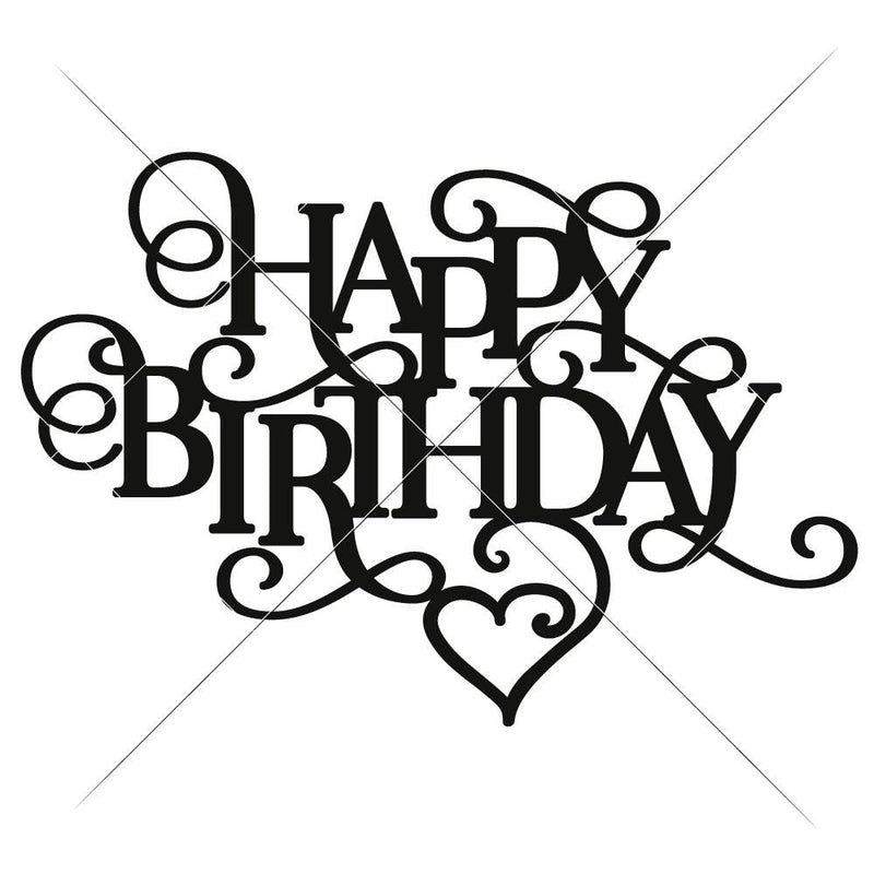 Download Happy Birthday With Heart Svg Png Dxf Eps Chameleon Cuttables Llc Chameleon Cuttables Llc