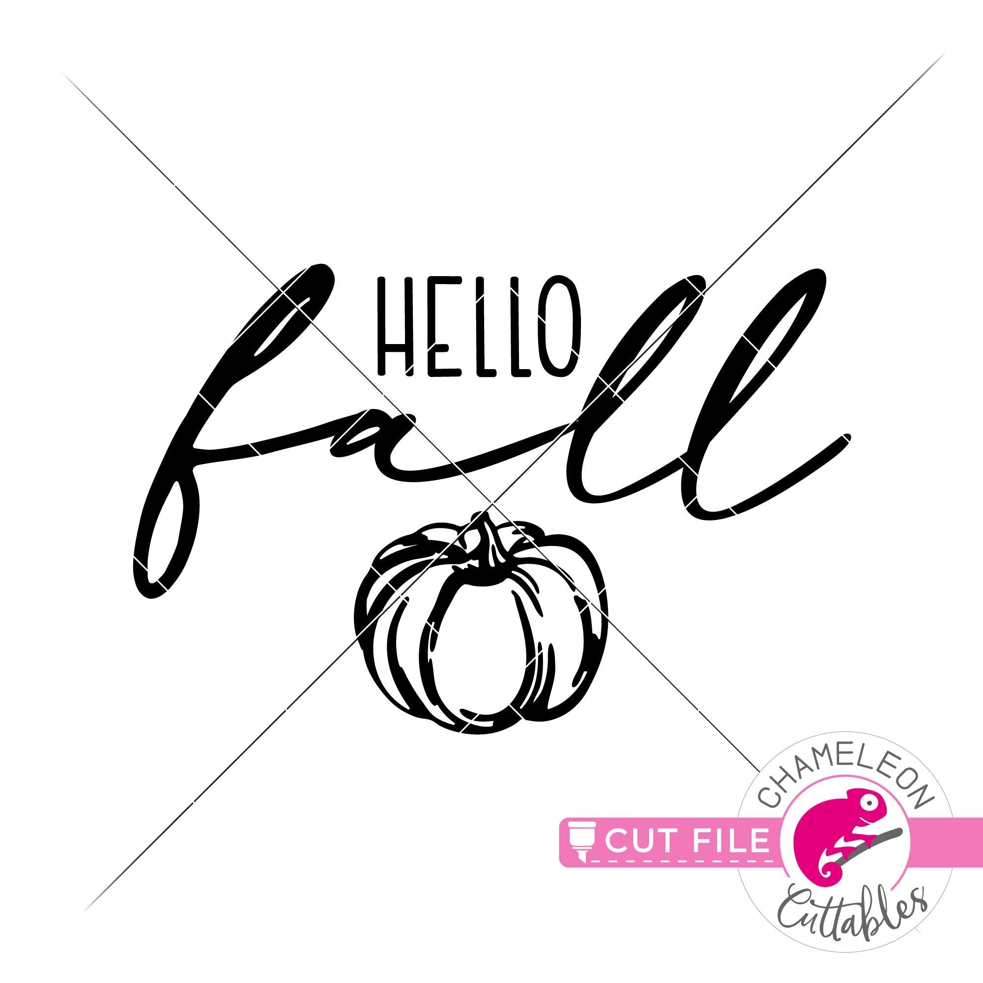 Hello Fall Pumpkin Svg Png Dxf Eps Jpeg Chameleon Cuttables Llc