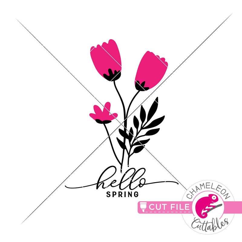 Download Hello Spring Tulips svg png dxf eps jpeg | Chameleon ...