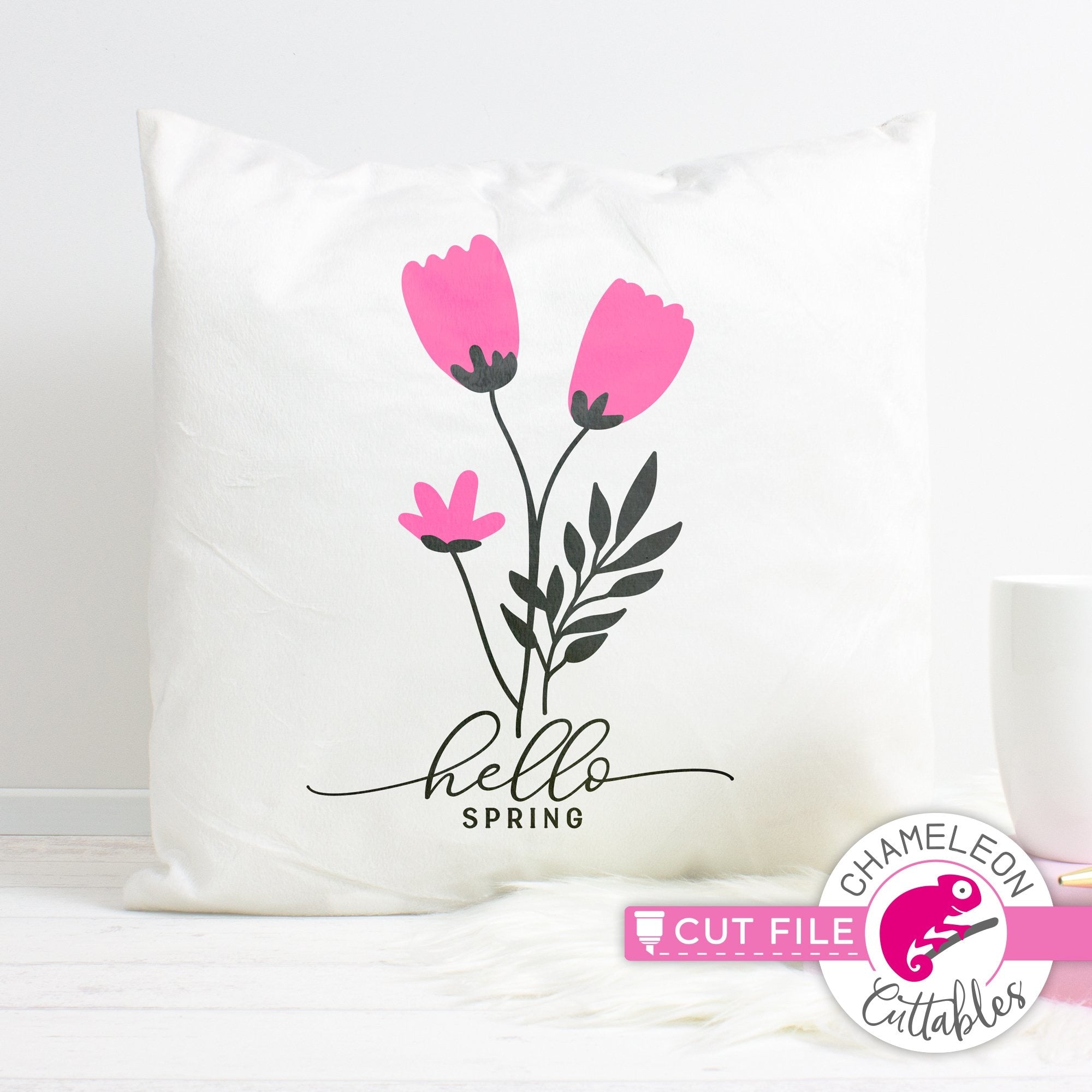 Download Hello Spring Tulips Svg Png Dxf Eps Jpeg Chameleon Cuttables Llc Chameleon Cuttables Llc