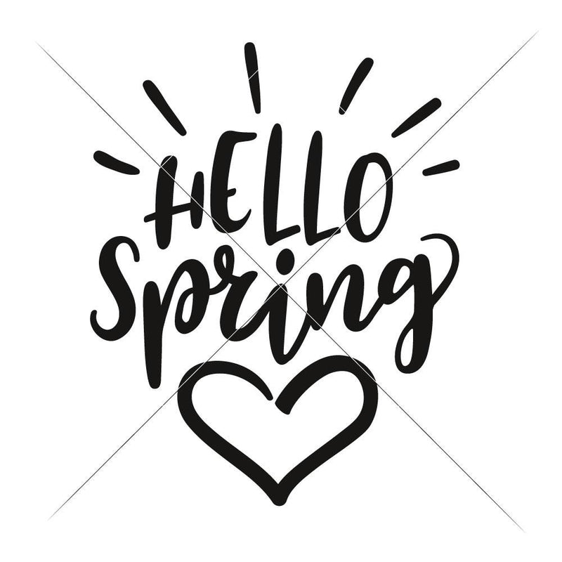 Download Hello Spring With Heart Svg Png Dxf Eps Chameleon Cuttables Llc Chameleon Cuttables Llc