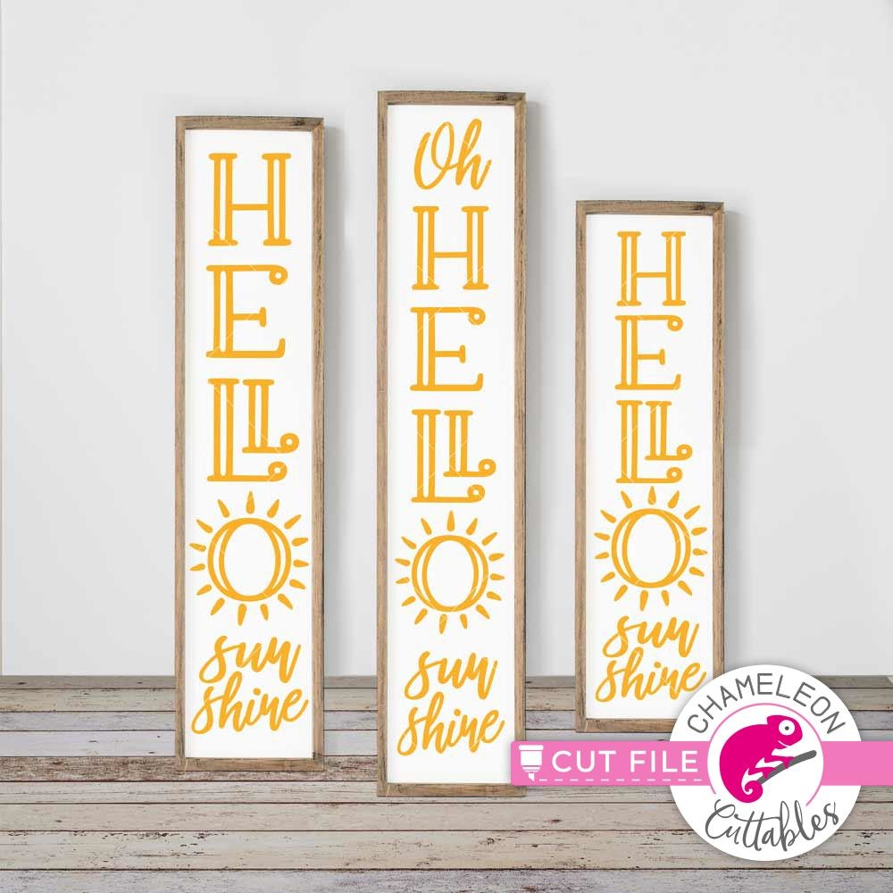 Download Hello Sunshine vertical svg png dxf | Chameleon Cuttables LLC