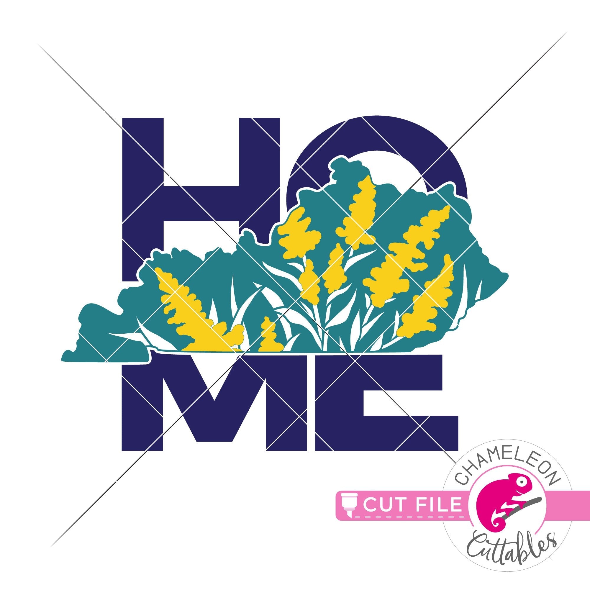 Home Kentucky State Flower Goldenrod Square Svg Png Dxf Eps Jpeg Chameleon Cuttables Llc