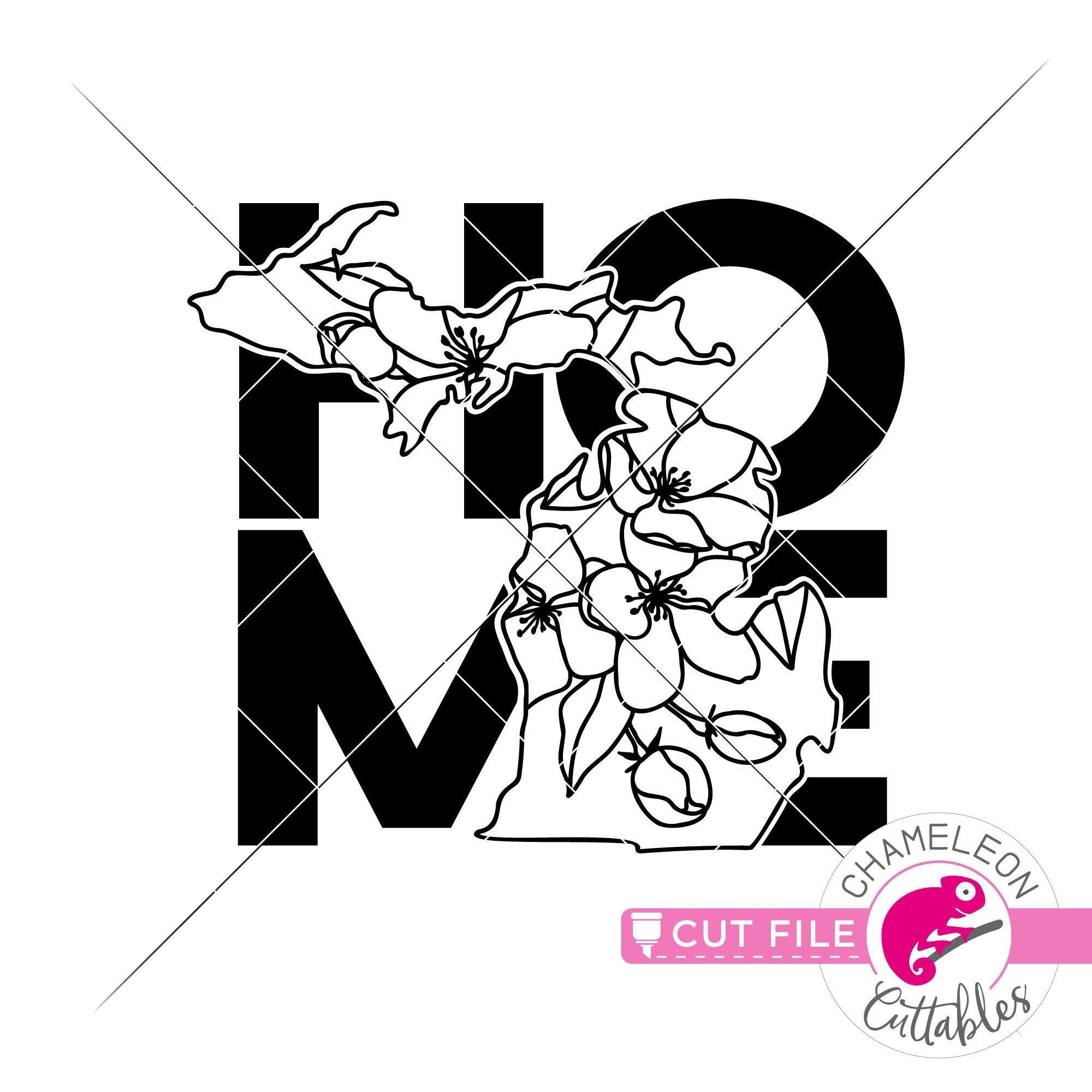 Download Home Michigan State Flower Apple Blossom Outline Svg Png Dxf Eps Jpeg Chameleon Cuttables Llc Chameleon Cuttables Llc