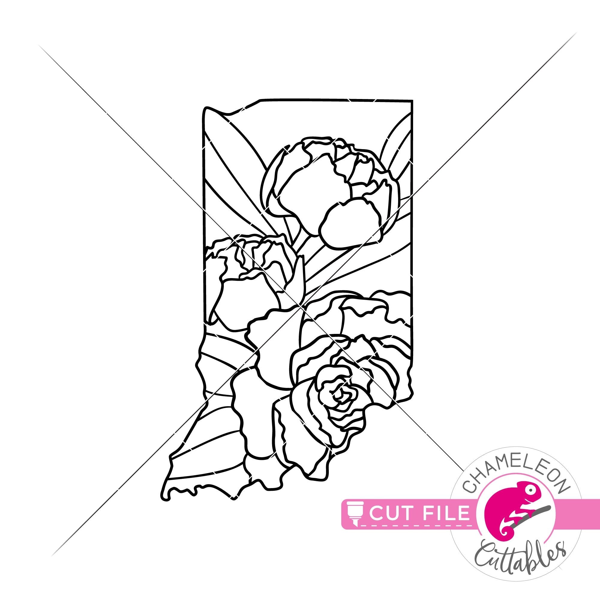 Download Indiana State Flower Peony Outline Svg Png Dxf Eps Jpeg Chameleon Cuttables Llc Chameleon Cuttables Llc