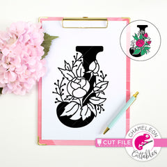 Download J Floral Monogram Letter With Flowers Svg Png Dxf Eps Jpeg Chameleon Cuttables Llc Chameleon Cuttables Llc