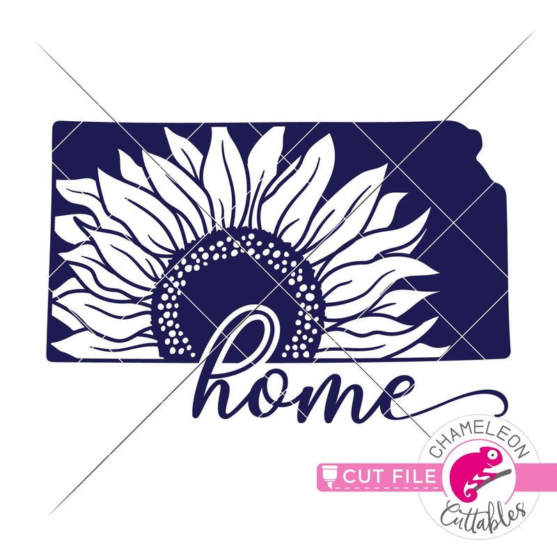 Kansas State Flower Sunflower Home Outline Svg Png Dxf Eps Jpeg Chameleon Cuttables Llc Chameleon Cuttables Llc