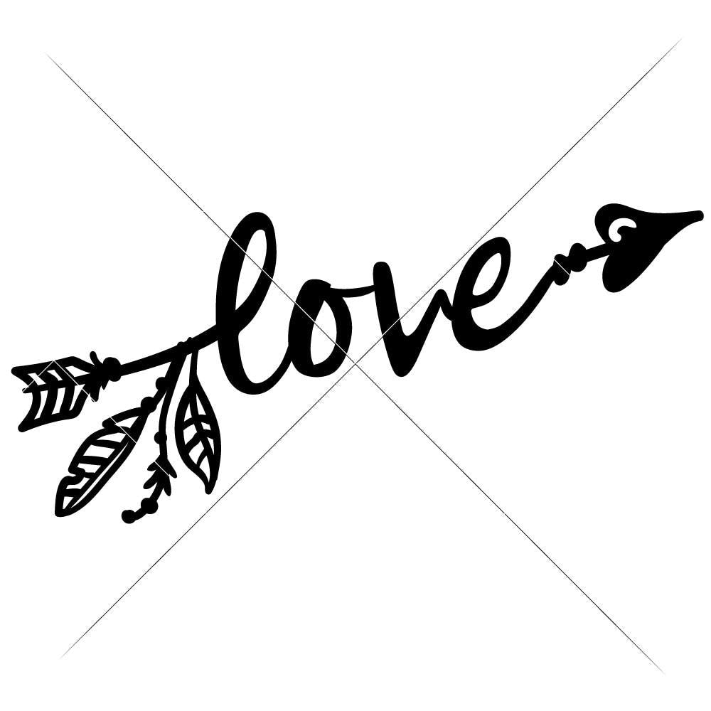 Download Love Arrow With Feathers Svg Png Dxf Eps Chameleon Cuttables Llc Chameleon Cuttables Llc