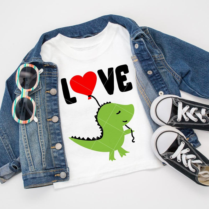 Download Love Dinosaur with Balloon svg png dxf eps | Chameleon ...