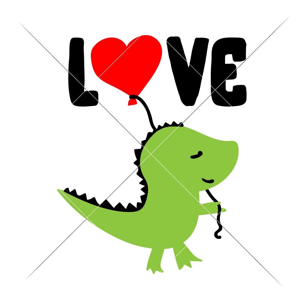 Download Love Dinosaur with Balloon svg png dxf eps | Chameleon ...