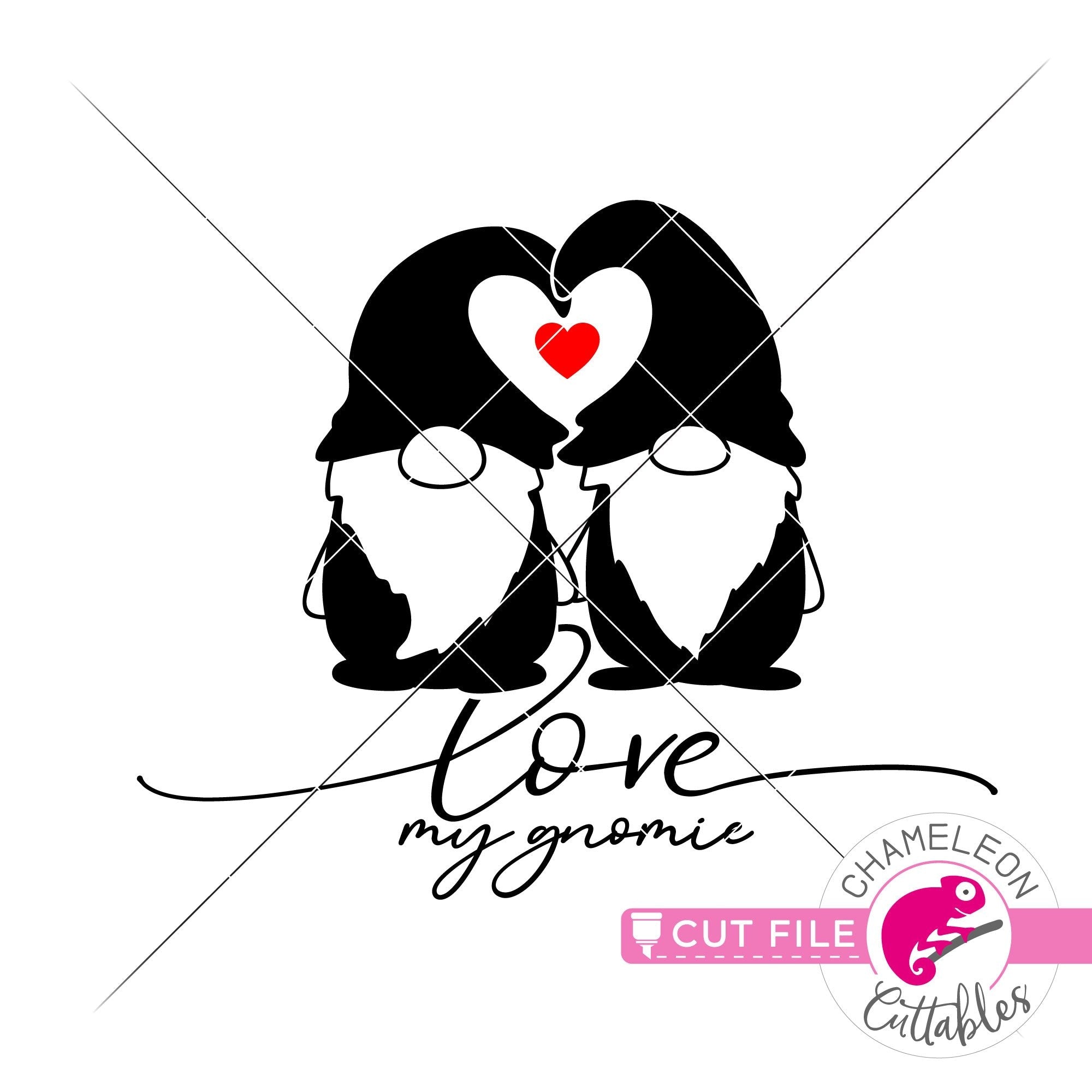 Download Love my gnomie gnome Valentine's day black svg png dxf eps ...