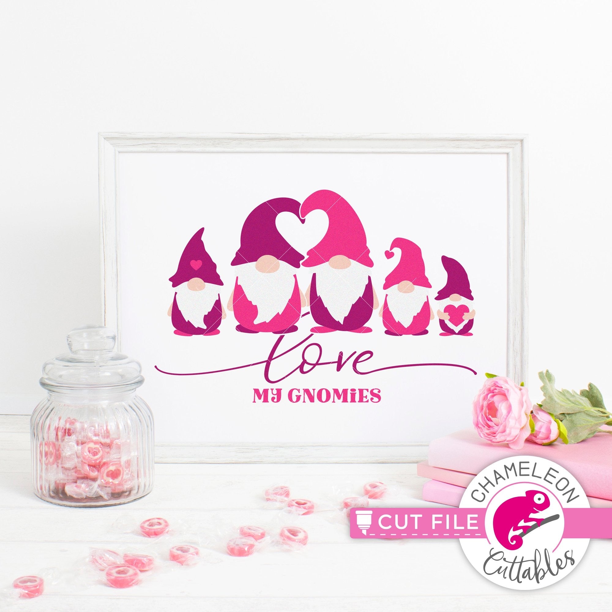 Download Love My Gnomies Gnome Family 5 Valentine S Day Black Svg Png Dxf Eps Jpeg Chameleon Cuttables Llc Chameleon Cuttables Llc