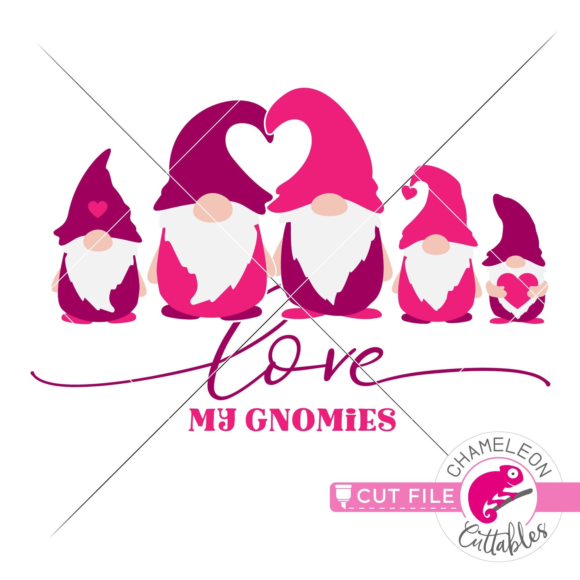 Download Love my gnomies gnome family 5 Valentine's day black svg ...