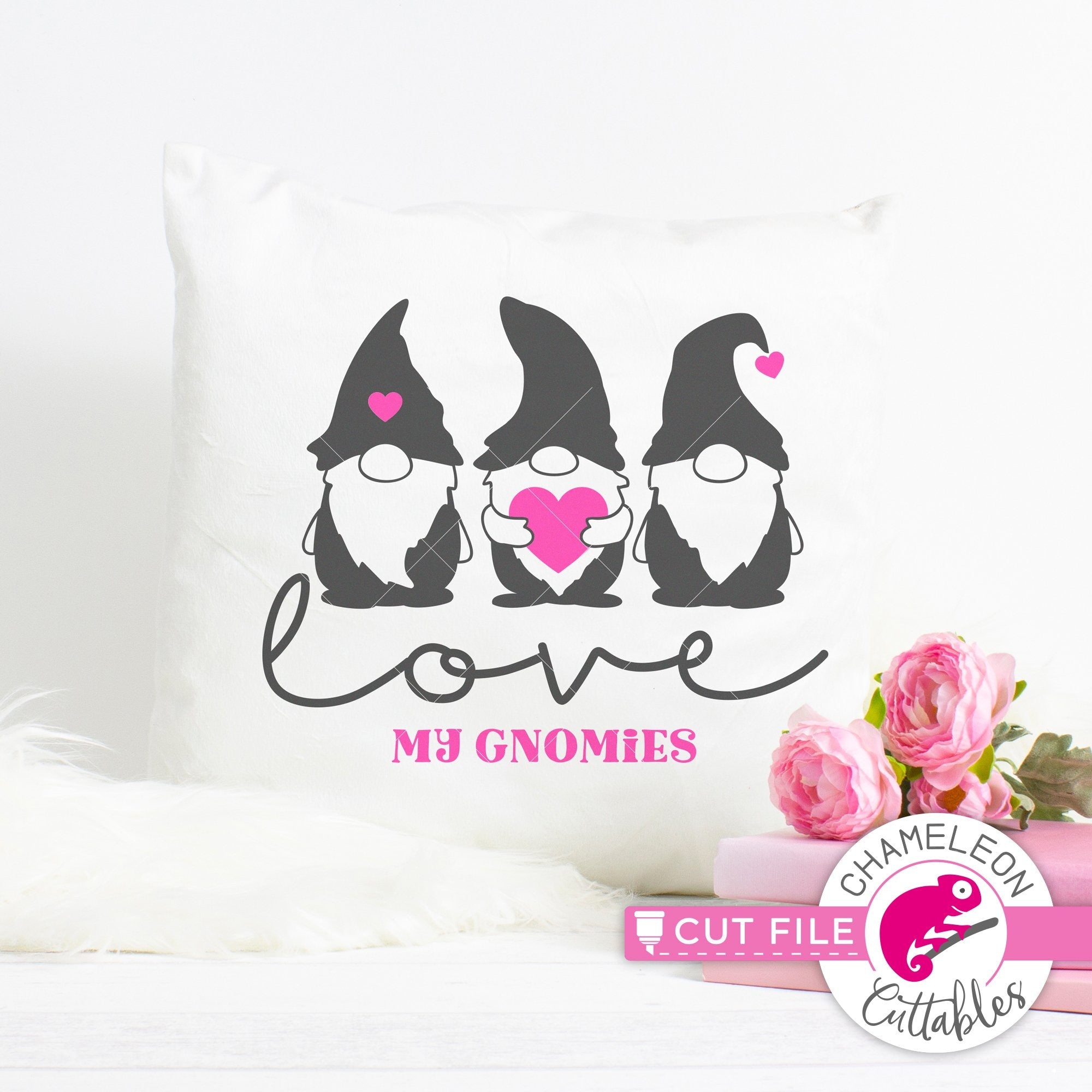 Download Love My Gnomies Gnome Valentine S Day Black Svg Png Dxf Eps Jpeg Chameleon Cuttables Llc Chameleon Cuttables Llc