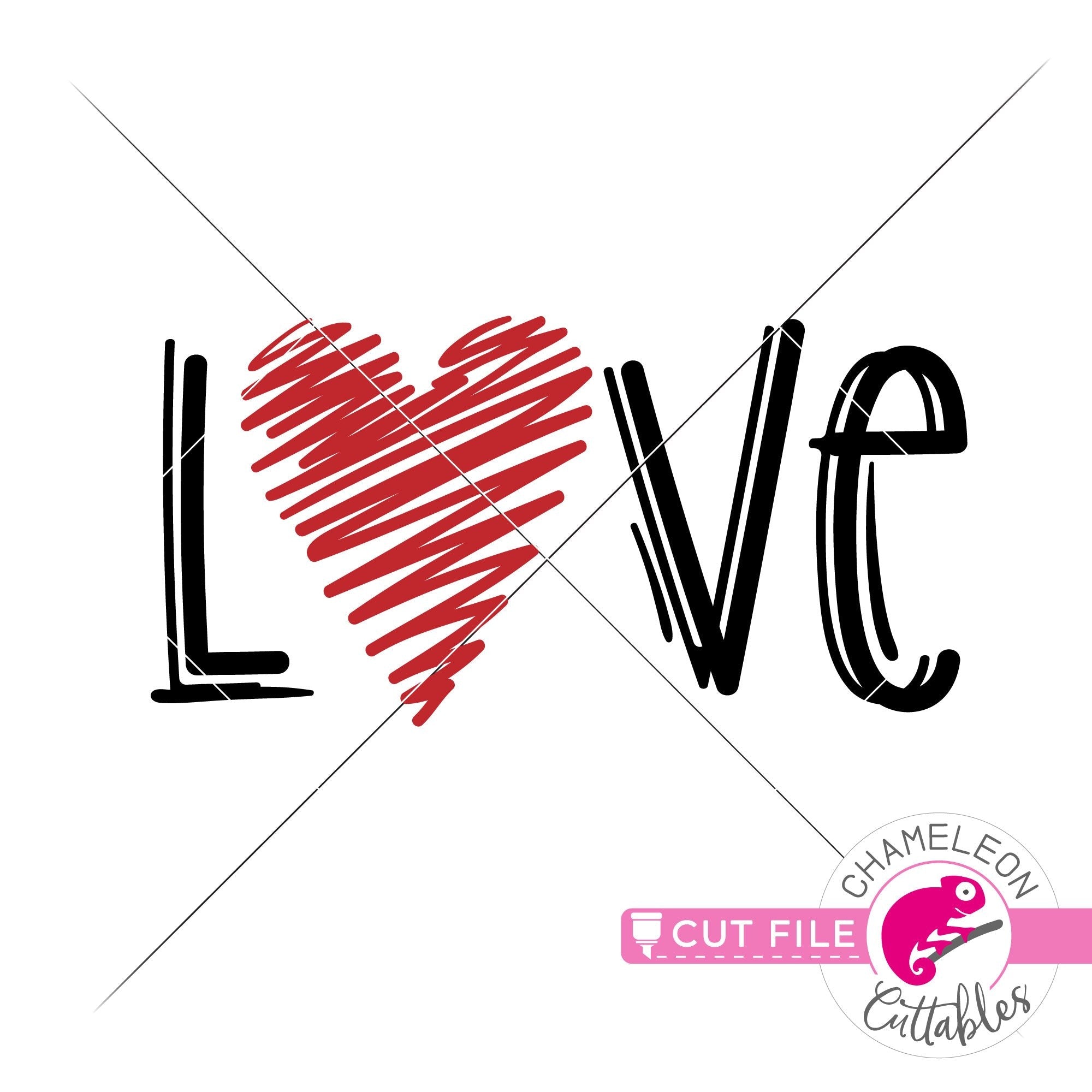 Love Sketch Heart Drawing Valentine S Day Svg Png Dxf Eps Jpeg Chameleon Cuttables Llc