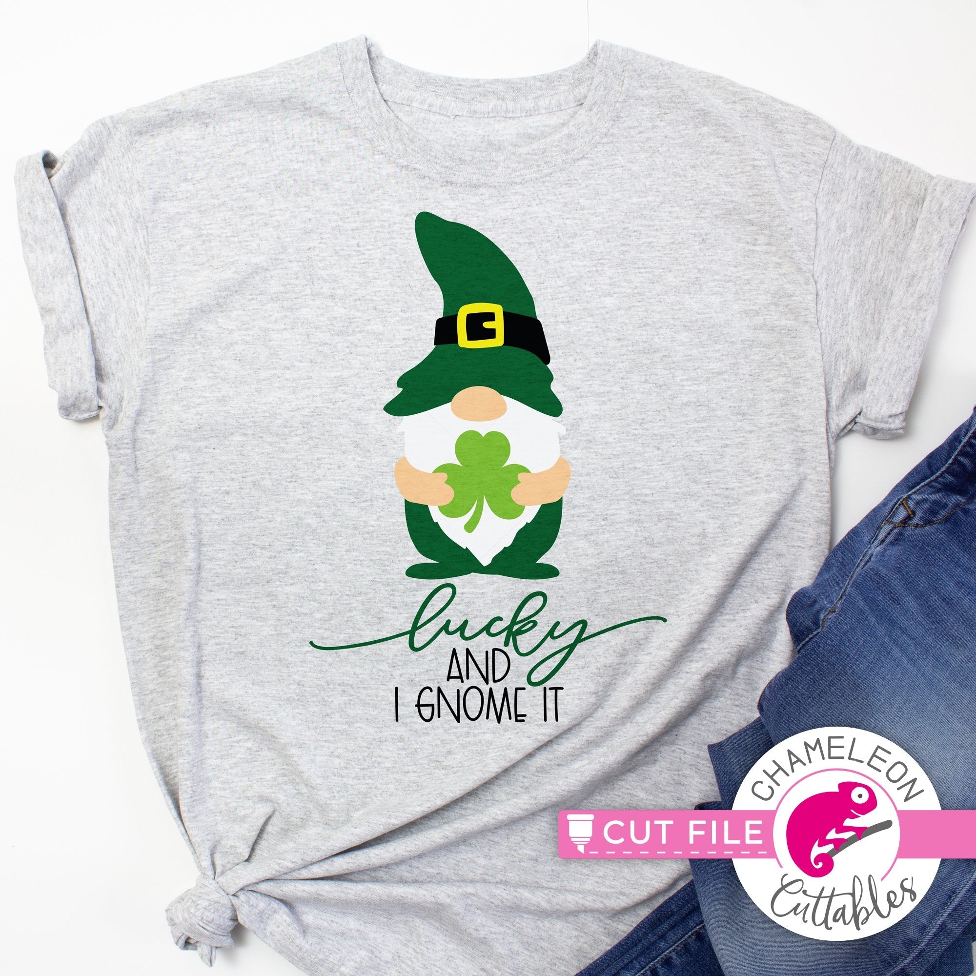 Download Lucky And I Gnome It Gnomes St Patrick S Day Svg Png Dxf Eps Jpeg Chameleon Cuttables Llc Chameleon Cuttables Llc