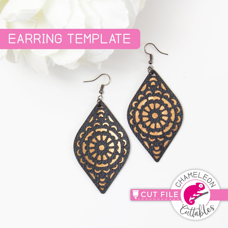 Download Mandala Leaf Earring Template Svg Png Dxf Eps Chameleon Cuttables Llc Chameleon Cuttables Llc