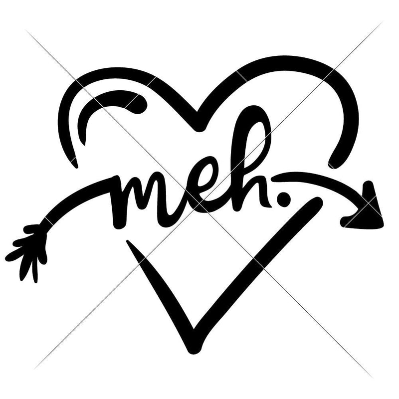 Meh Heart Anti Valentine S Day Svg Png Dxf Eps Chameleon Cuttables Llc