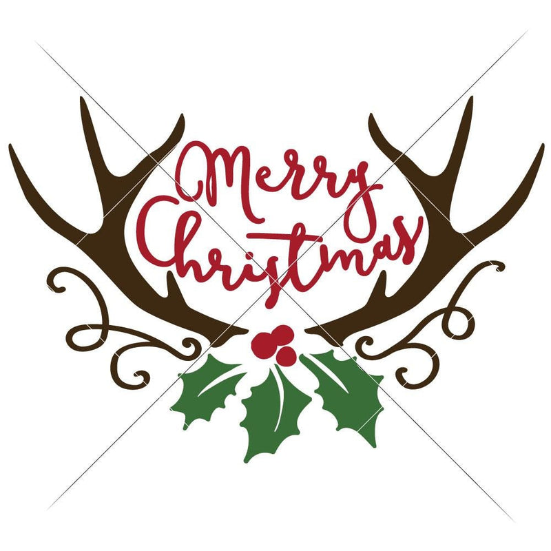 Download Merry Christmas Antlers with Mistletoe svg png dxf eps ...