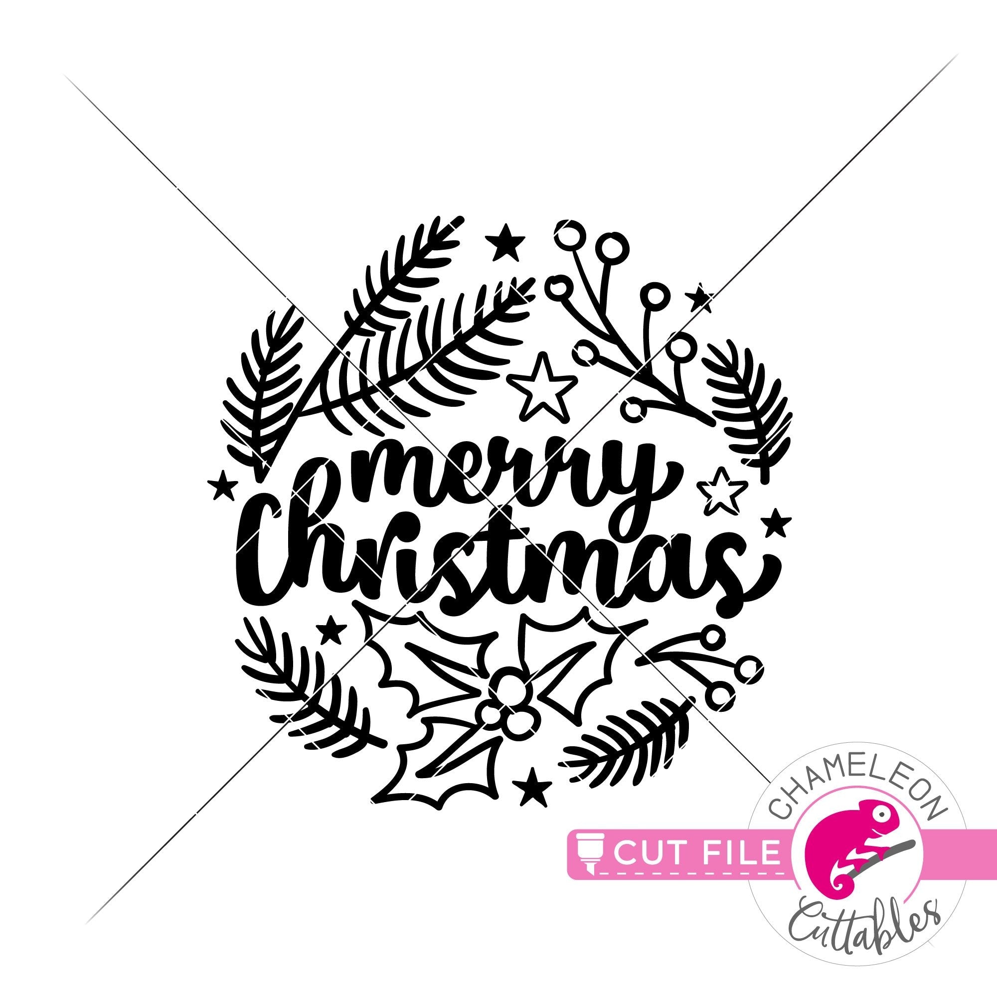 Download Merry Christmas Circle With Christmas Drawings Round Svg Png Dxf Eps J Chameleon Cuttables Llc PSD Mockup Templates