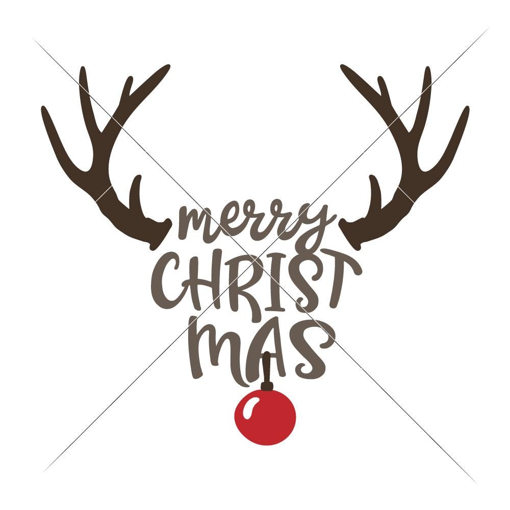 Download Merry Christmas Deer With Ornament Svg Png Dxf Eps Chameleon Cuttables Llc Chameleon Cuttables Llc