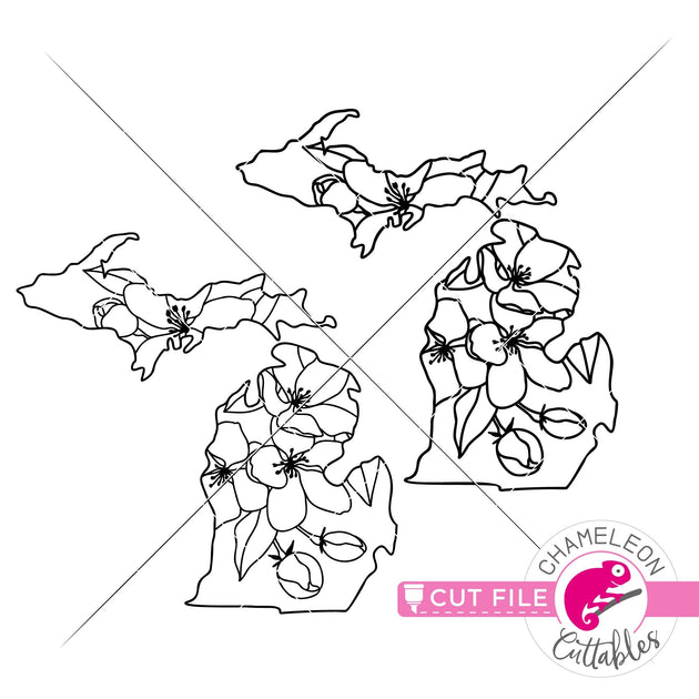 Download Michigan state flower apple blossom outline svg png dxf ...