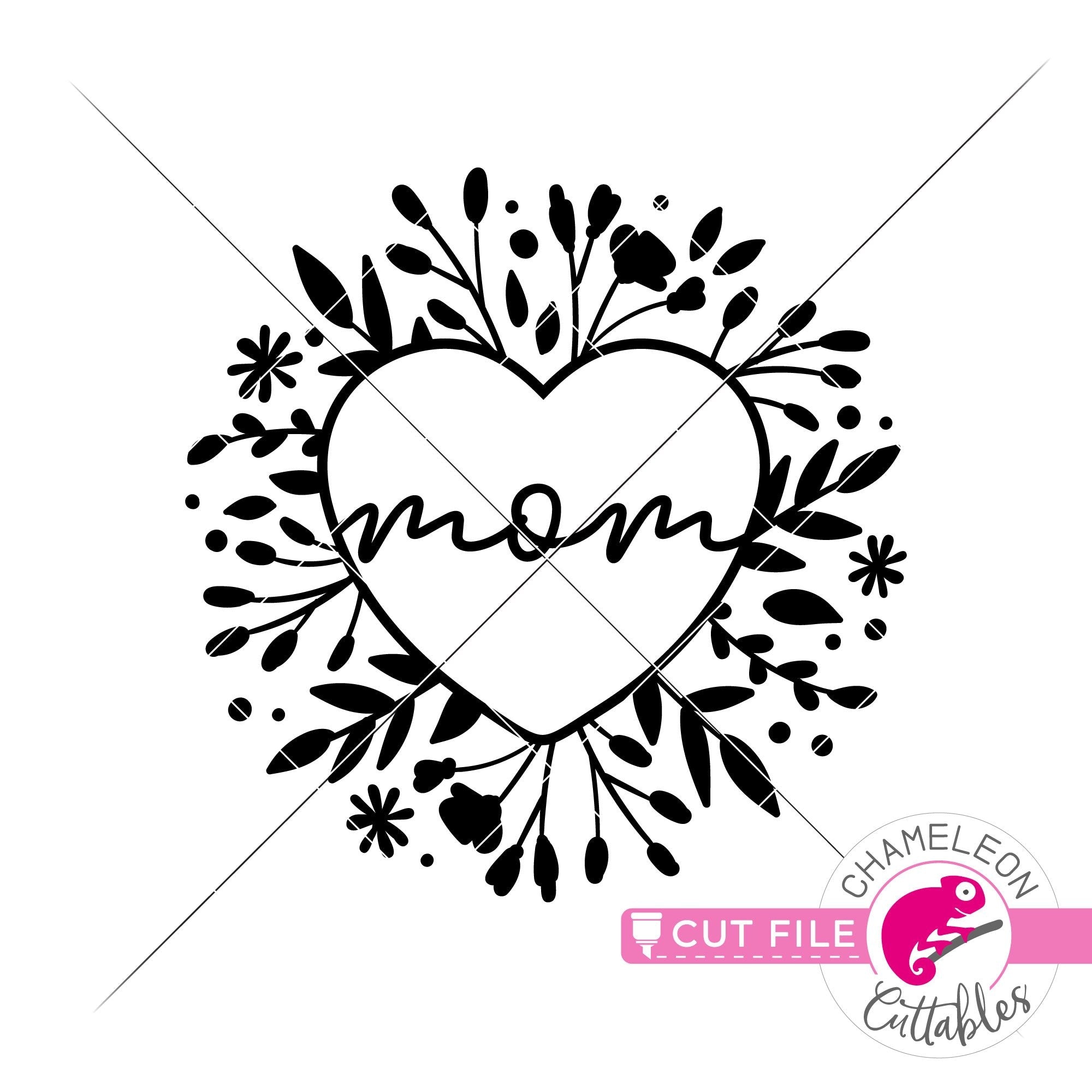 Download Mom Heart With Flowers Svg Png Dxf Eps Jpeg Chameleon Cuttables Llc Chameleon Cuttables Llc